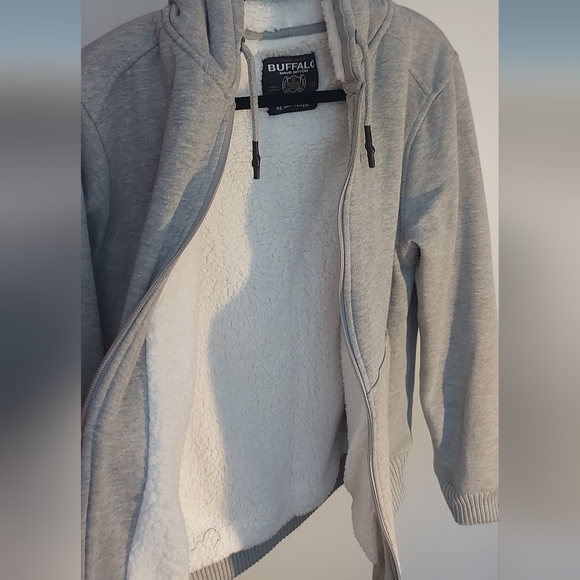 Buffalo David Bitton Grey Hoodie (Fleece interior) Men's Mediu. - Picture 3 of 5